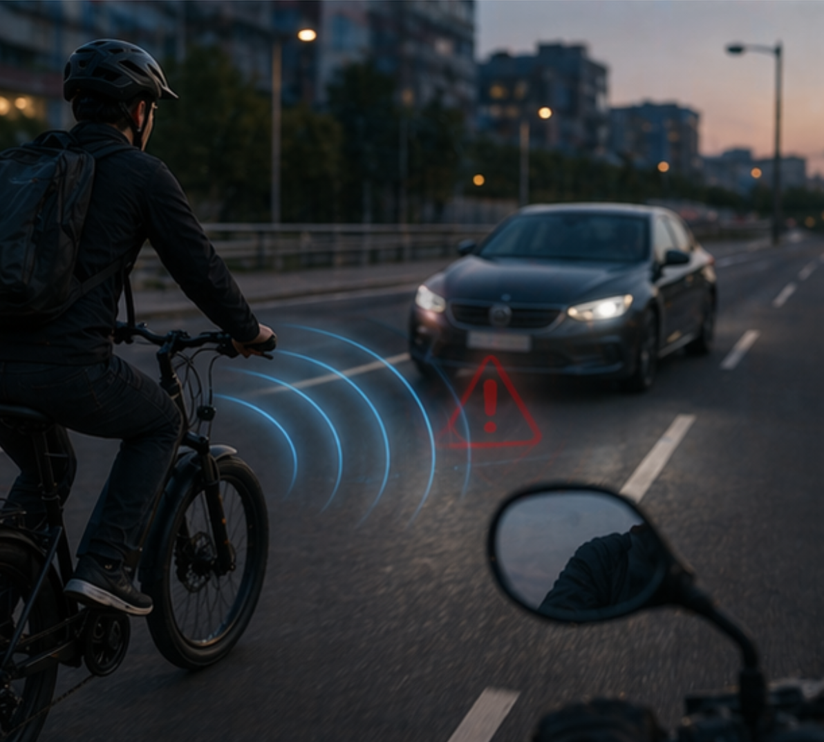Vehicle blind-spot and cycling safety scenario